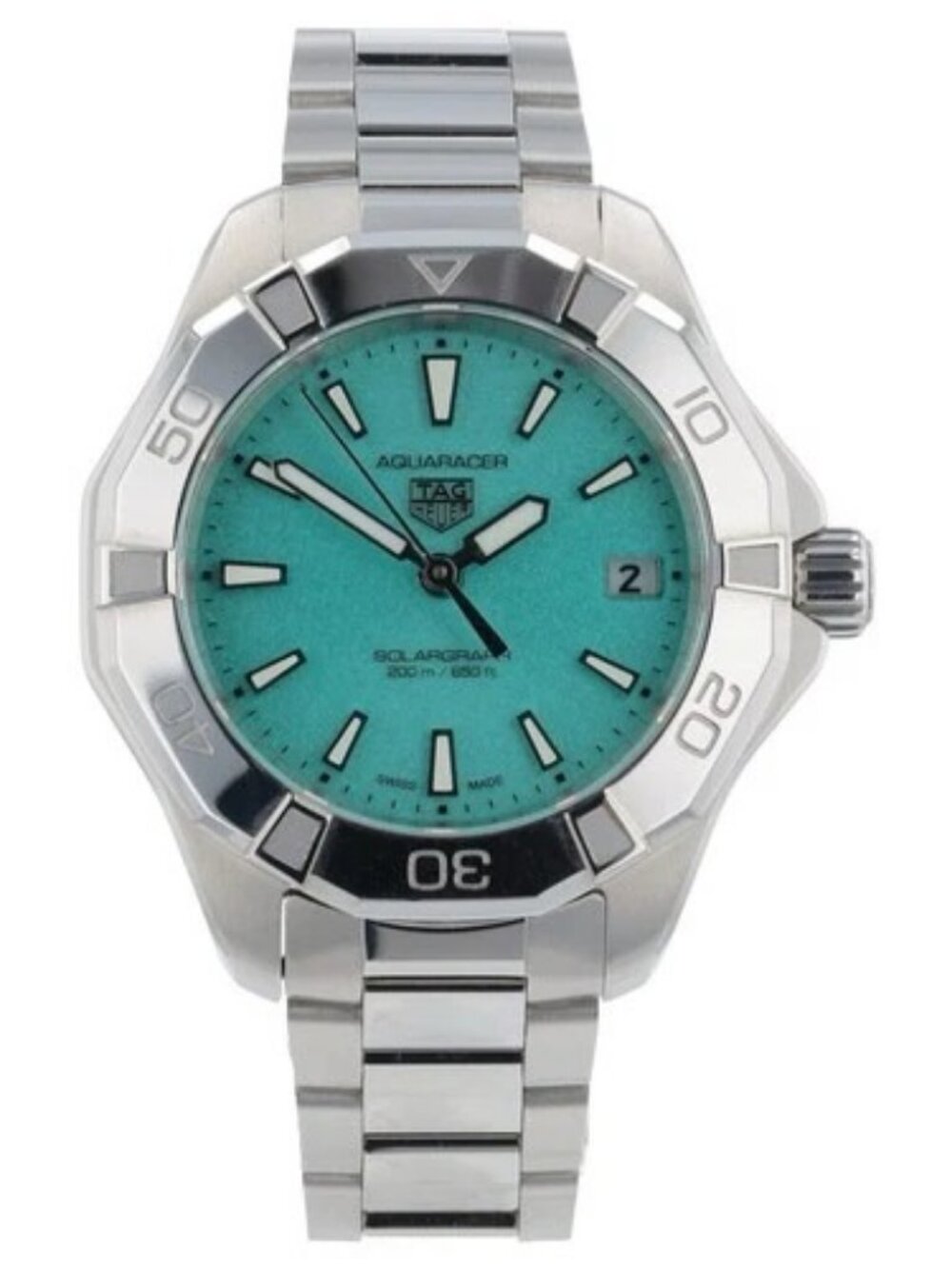 Tag Heuer Aquaracer Stainless Steel Blue Dial 34mm Solar Movement Unisex WBP1315
